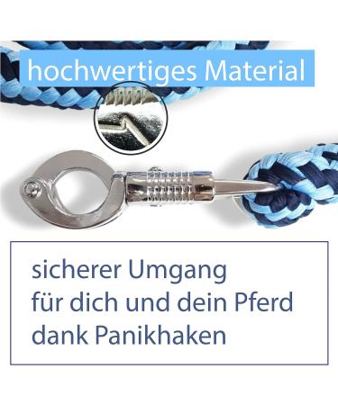 Premium Knitting Panic Hooks for Horses - Stylish Tiebar Trick Leashes for Ponies Donkeys & Goats (Light Blue/Blue) - Shop Internationally - Buy Online on GoSupps.com