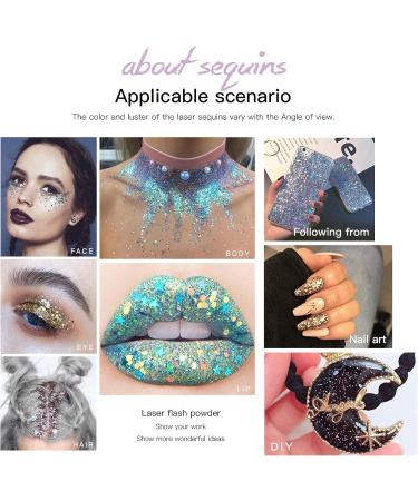 Fine Glitter 12 Colors Set Festival Rave Accessories Body Glitter for Nail Art Face Hair Eyeshadow Eye Clothes Ultra Thin Makeup Sequins for Women - Buy Online on GoSupps.com