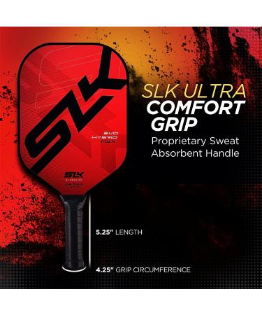 SLK Evo Hybrid & Soft Pickleball Paddles | Premium Fiberglass & Carbon Fiber Construction | Red/Black Design | Polymer Power & Soft Core Technology - Buy Online on GoSupps.com