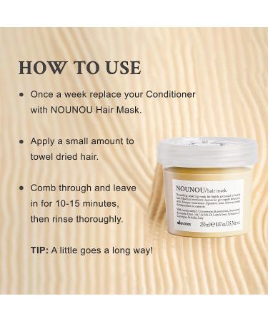 Davines NOUNOU Hair Mask - Nourishing Treatment for Bleached Hair - 8.87 fl oz - Buy Online on GoSupps.com