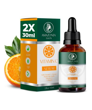 2 Fl Oz - Professional Pure Vitamin C Serum for Face with 20% Vitamin C Face Serum Hyaluronic Acid Floral Ozone & Collagen Facial Serum & better than Forehead Wrinkle or Botox Serum