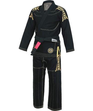 Twister Black Mamba Brazilian Jiu Jitsu Gi - Preshrunk Pearl Weave 475g - White Belt Included | Men's GI Ba Black A3 - Buy Online on GoSupps.com