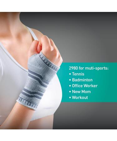 Buy OPPO 2980 ACCUTEX Wrist Compression Sleeve for Carpal Tunnel Relief - XXX-Large Gray - International Shipping Available - Buy Online on GoSupps.com