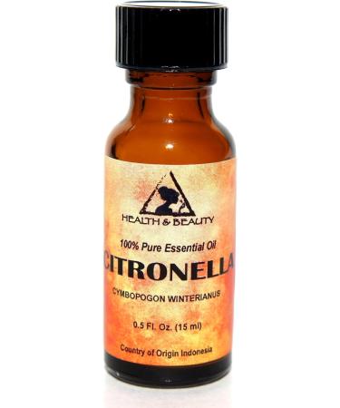 Citronella Essential Oil Organic Aromatherapy Therapeutic Grade 100% Pure Natural 0.5 oz 15 ml - Buy Online on GoSupps.com