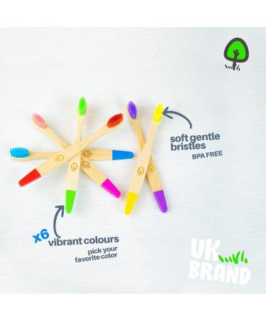 Kids Bamboo Toothbrushes - 6 Vibrant Colors | BPA-Free Soft Bristles | Eco-Friendly Toddler Toothbrush - Buy Online on GoSupps.com