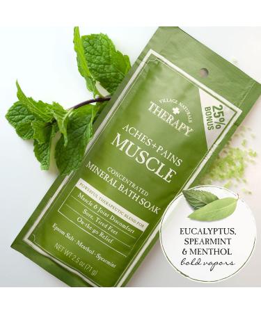 Village Naturals Therapy Muscle Soak Eucalyptus Mint 2.5 oz Pack of 9 - Relax and Refresh Your Body - Buy Online on GoSupps.com