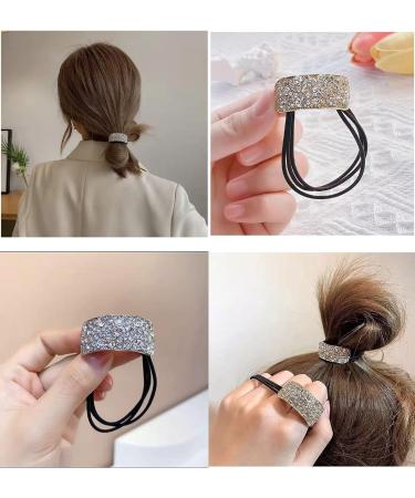 Harley Rhinestone Ponytail Holders - 4pcs Gold Hair Cuffs for Women's Ponytail Headbands - Buy Online on GoSupps.com