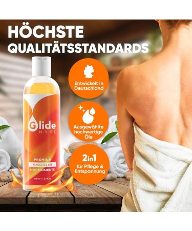 Glidehype Premium Massage Oil - Hot Moments for Relaxation & Sensual Massages | 150 ml Skin-Caring Sliding Oil - Buy Online on GoSupps.com