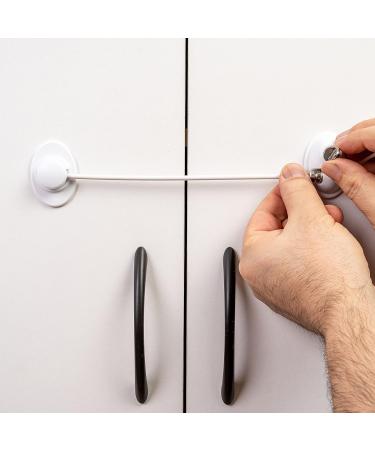 Secure Your Home with Our White Adhesive Lock - Child Safety Lock for Refrigerators Closets Doors & Windows - Includes 2 Keys & Replacement Pads - Buy Online on GoSupps.com