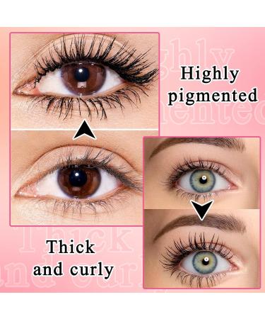 2PCS Waterproof Long Lasting Black Mascara No Clumping Smudge-Proof Black Mascara for Eye Makeup - Buy Online on GoSupps.com