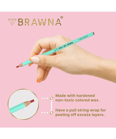 BRAWNA 6 Pcs Pro Lip Pencils with Sharpener - Waterproof Peel Off Lip Pencil Set - PMU Lip Blush Supplies - Red - Buy Online on GoSupps.com