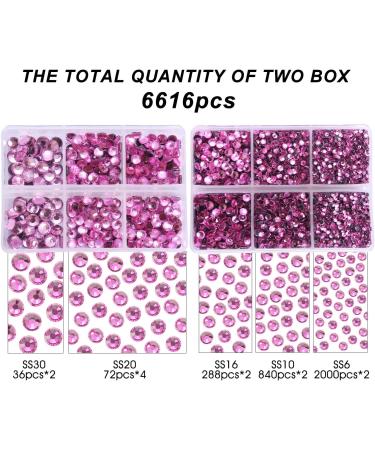 6616PCS Hot Pink Hotfix Rhinestones Crystal Gems Glass with Tweezers and Picking Pen - Perfect for Tumblers, Clothes, and Shirts - Buy Online on GoSupps.com