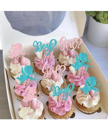 Rsstarxi 24 Pack Valentine's Day Gender Reveal Cupcake Toppers Glitter Boy or Girl Cupcake Toppers Pink or Blue Valentines Cupid Cupcake Picks for Baby Shower Gender Reveal Party Cake Decorations Design 21 - Buy Online on GoSupps.com