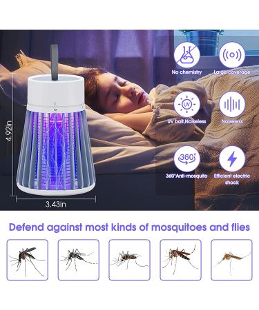 CherryPig Rechargeable Bug Zapper - Indoor Mosquito & Fly Killer Lamp | Portable USB LED Trap for Home, Bedroom, Outdoor Camping - Gray - Buy Online on GoSupps.com