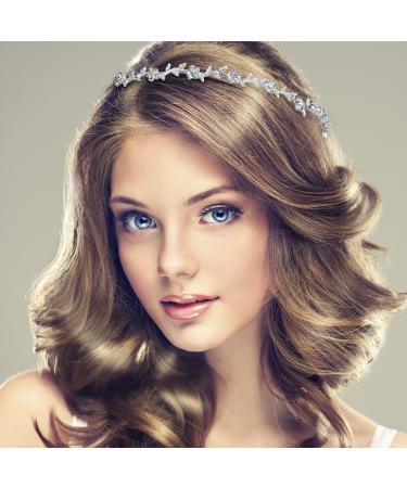 TecUnite Crystal Flower Crown and Pearl Rhinestone Headdress for Wedding Party - Style Set 2 - Buy Online on GoSupps.com