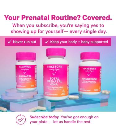 Pink Stork Prenatal Vitamin Duo: Prenatal Vitamins and Probiotics for Pregnant Women -Morning Sickness and Fetal Development Support with DHA Folate Vitamin B6 and More - 2 Products 90 Capsules - Buy Online on GoSupps.com