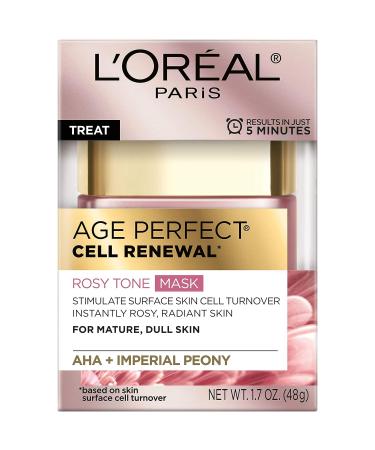 L'Oreal Paris Age Perfect Rosy Tone Face Mask with AHA & Imperial Peony 1.7 Oz | Radiant Skin Care - Buy Online on GoSupps.com