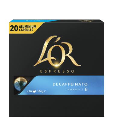 L'Or Espresso Café Decaffeinato Intensity 6 Aluminum Capsules Compatible with Nespresso Machines