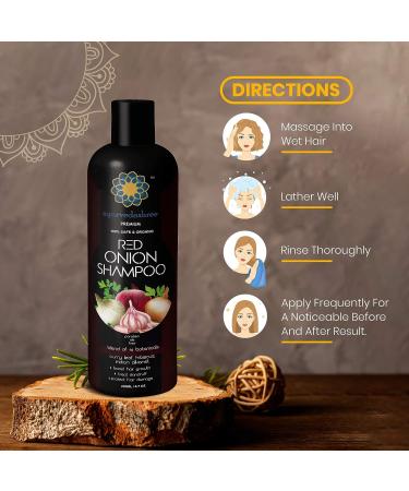 AYURVEDASHREE Red Onion Shampoo for Hair Growth & Fall Control - 200ML (SLS & Paraben Free) - Buy Online on GoSupps.com