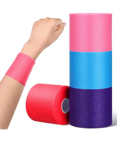 4 Pieces Foam Underwrap Athletic Foam Tape Sports Pre Wrap Athletic Tape for Ankles Wrists Hands and Knees(Pink Purple Rose Red Blue 2.75 Inches x 30 Yards) Pink Purple Rose Red Blue 2.75 Inch x 30 Yards