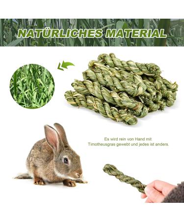 Roundler 20-Piece Rabbit Cake Stuff - Natural Timothy Hay Stick & Tooth Grinding Grass Ring Toys for Rabbits Chinchillas Hamsters & Guinea Pigs - Healthy Snacks & Chew Toys - Buy Online on GoSupps.com