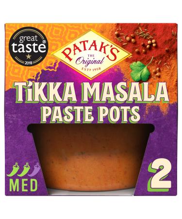 Patak's Pataks Tikka Masala Paste Pots 70g | Pack of 2 | Medium Spices | Authentic Indian Curry Cooking Spice Paste