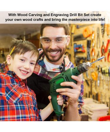10-Piece Wood Carving Drill Bits Set | Rotary Engraving Tools for DIY Woodworking - Buy Online on GoSupps.com