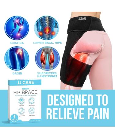 JJ CARE Hip Brace - Ortho Wrap for Sciatica | Stretchable Support & Thigh/Hamstring Braces | Fits Up to 45" Waist | Non-Slip Neoprene Design | International Shipping Available - Buy Online on GoSupps.com
