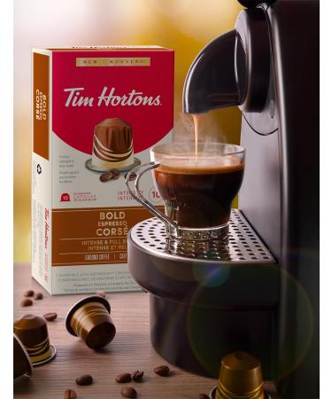 Tim Hortons Bold Espresso Capsules Nespresso Original Line Compatible Capsules 100 Count Bold Espresso 10 count (Pack of 10) - Buy Online on GoSupps.com