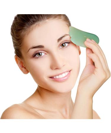Jade Stone Facial Massager - Anti-Aging & Wrinkle Removal | Gua Sha Skin Care Tool for Facial Lifting & Rejuvenation - Buy Online on GoSupps.com