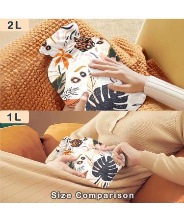 Naanle Hawaii Flower Hot Water Bottle - 1L Heat Therapy for Back Pain Relief & Warmth | Transparent Cover Hand & Foot Warmer - Buy Online on GoSupps.com