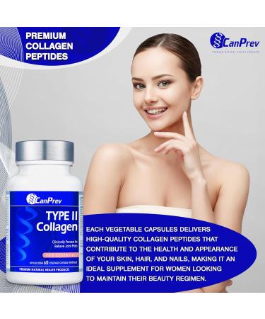CanPrev - TYPE II Collagen Enhanced Formula for Joint Support 60 Capsules High Potency Collagen Peptides for Women & Men Non-GMO Supplements for Skin & Connective Tissue Nourishment - Buy Online on GoSupps.com