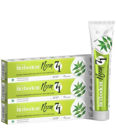 Herbodent NEEM 7 in 1 Toothpaste - 3.53 oz Pack of 3 | Organic Herbs-Neem Black Seed & Xylitol for Anti Cavity-Cardamom & Mint for Taste & Freshness-Baking Soda for Excellent Cleaning Neem 3.53 Ounce (Pack of 3)
