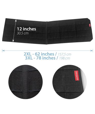 ORTONYX 12 Abdominal Binder for Men and Women - Post-Op Support Wrap - 3XL Plus Size Black - Buy Online on GoSupps.com