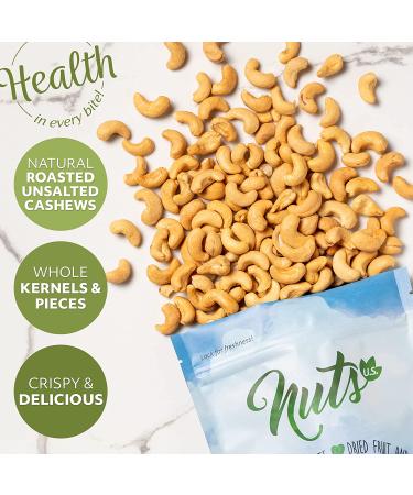 Premium Roasted Unsalted Cashews - Whole Kernels, Pieces | 1 lb Pack | Just Right Crispy & Delicious | Natural Cashews - Buy Online on GoSupps.com