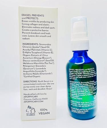 Organic Youth Serum with Vitamin C & E - Brightening Face Serum for Fine Lines & Wrinkles - 2 oz - Buy Online on GoSupps.com