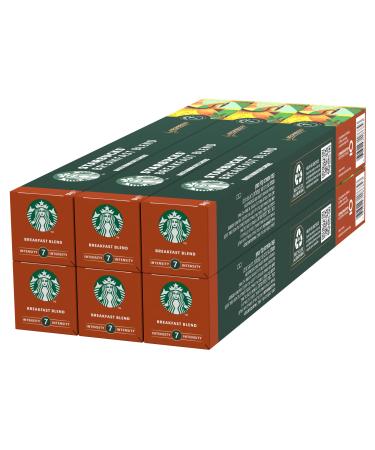 STARBUCKS Breakfast Blend by Nespresso Medium Roast Coffee Capsules 6 x 10 (60 Capsules) - Buy Online on GoSupps.com