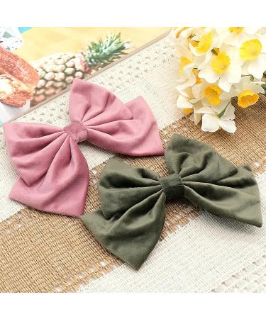 Large Velvet Hair Bow 6 Pieces Girls Hair Clips Velvet Bows Hair Clip Stylish Hair Bows Clips for Thick Hair Women Hair Styling Accessories - Buy Online on GoSupps.com