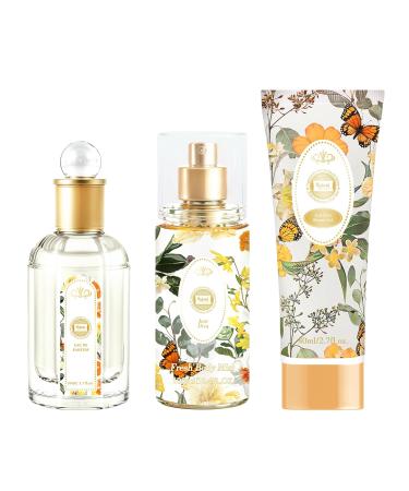 Hybrid & Company Women Yellow Flower 3 Pcs Gift Set 50ml-Perfume&100ml-Mist&80ml-Shower Gel - Buy Online on GoSupps.com