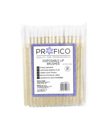 PROFICO Velour Lip & Eyelash Applicators - 50 Pcs Gold Glitter | Premium Quality & International Shipping - Buy Online on GoSupps.com