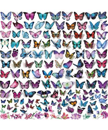 Butterfly Temporary Tattoos  150 Various Styles Butterfly Tattoos Stickers Waterproof 3D Tattoo for Kids Women Birthday Decorations Body Art Makeup Stickers - Buy Online on GoSupps.com