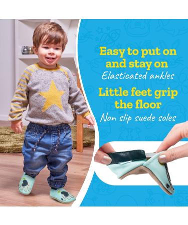 Blue Elephant Baby Shoes | Soft Sole Leather Toddler Shoes 0-6 Months | Baby Boy & Girl Walking Shoes - Buy Online on GoSupps.com