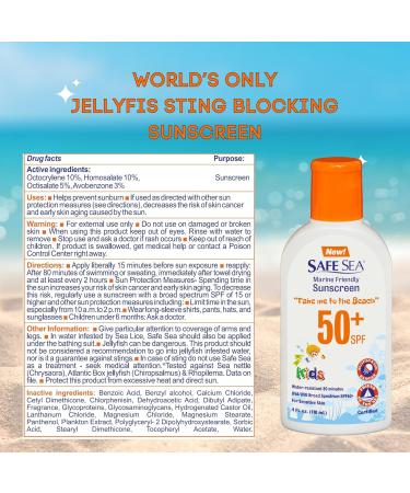 Safe Sea Anti-Jellyfish Sting Lotion - SPF 40 Spray & SPF 50 Kids Sunscreen | Hypoallergenic Jellyfish & Sea Lice Prevention - Buy Online on GoSupps.com