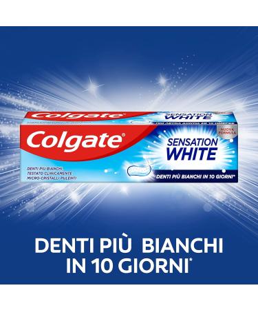 Colgate Sensation White Whitening Toothpaste - 6 Packs (75ml each) | Whiter Teeth in 10 Days | Clinically Tested - Buy Online on GoSupps.com