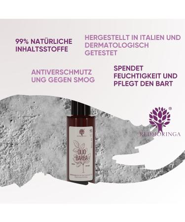 RedMoringa Beard Oil for Men - Hydrating Beard & Skin Care with Moringa Argan Jojoba & Macadamia | 30ml - Made in Italy - Buy Online on GoSupps.com