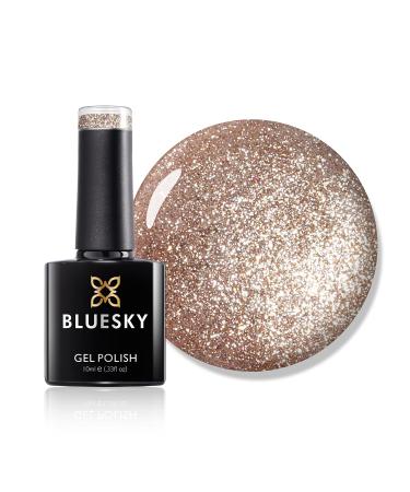 Bluesky Gel Nail Polish Rose Gold QCG15 Pink Glitter 10 Ml Long Lasting Chip Resistant 10 Ml (Requires Drying Under UV LED Lamp) Pink Glitter 10 ml (Pack of 1)