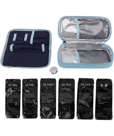 Insulin Cooler Travel Case Canvas PU Insulated Diabetic Bag with Thermometer Portable Medicine Cooling Bag for Insulin Pen and Supplies (Blue)(Blue) - Buy Online on GoSupps.com