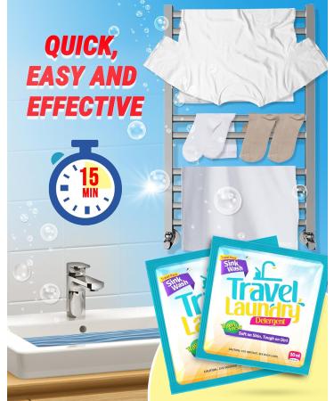 Skywin Travel Laundry Detergent 10 ml - 8 Pack | Effective Travel Soap for Sink Washing | Essential for International Travel - Buy Online on GoSupps.com