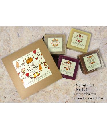 Handmade Bath Soap Set - Pumpkin Spice Cranberry Oatmeal & Orange Cinnamon - 4 Full Sized 5oz Soaps with Organic Shea Butter - International Shipping Available - Buy Online on GoSupps.com