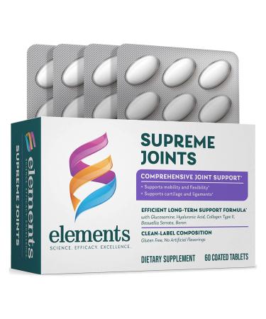Elements Supreme Joints 60 Tablets (15 Day Supply) Comprehensive Joint Support Supplement Promotes Joint Health Mobility and Flexibility Gluten Free
